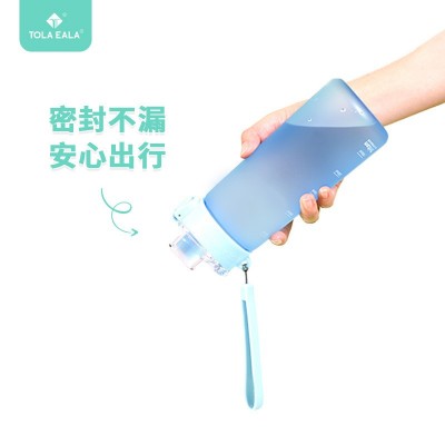 600ml TE乐动随行杯户外运动水杯Tritan耐高温高颜值带茶隔渐变5个图2