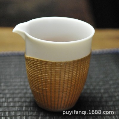 非遗竹丝扣瓷德化羊脂白玉瓷盖碗家用办公室主人杯品茗杯茶具套装2件图3