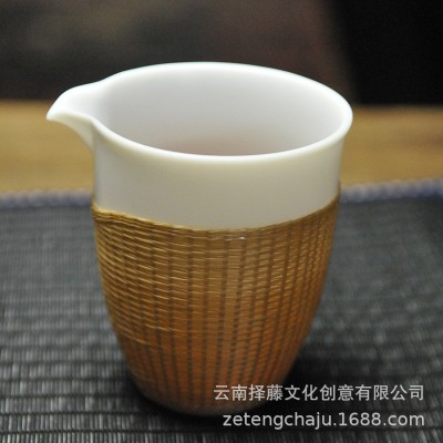 非遗竹丝扣瓷德化羊脂白玉瓷盖碗家用办公室主人杯品茗杯茶具套装1件图2