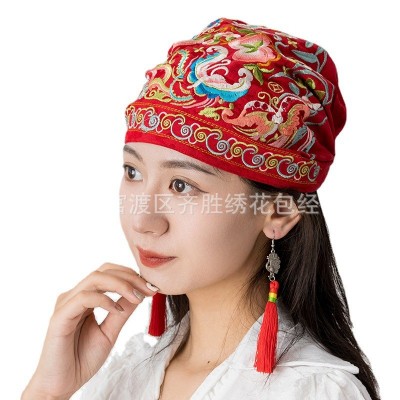 新款中国民族风头巾包头帽2顶图5