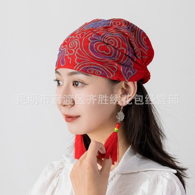新款中国民族风头巾包头帽2顶图3