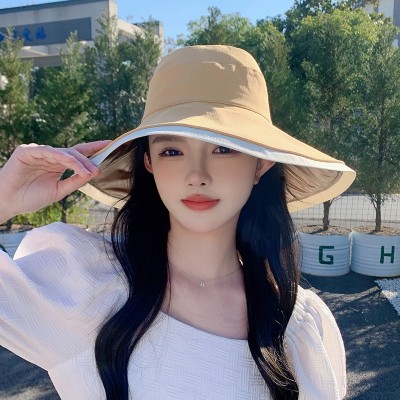 网红爆款渔夫帽女黑胶蝴蝶结遮阳帽防晒帽子可折叠防紫外线帽包邮1顶图3
