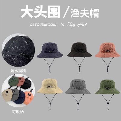 可折叠防水渔夫帽户外登山旅行防晒遮阳帽夏男女薄款骑车太阳帽子1顶