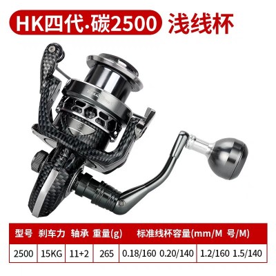 德岛HK四代纺车轮路亚斜口浅线杯远投防海水渔轮镁合金主体海竿轮  2个图5