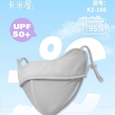 防晒口罩冰丝女款高颜值防紫外线护眼角脸夏季遮阳面罩12包