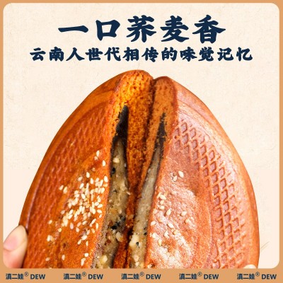 滇二娃大荞饼云南特产400g荞三香老式传统糕点五仁中秋大月饼批发10袋图3