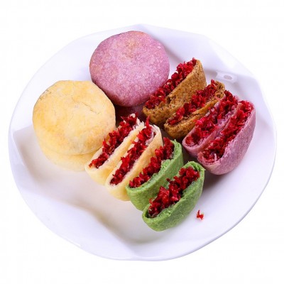 滇二娃鲜花饼32g云南玫瑰花饼早餐面包散装小吃休闲零食糕点批发100个图3