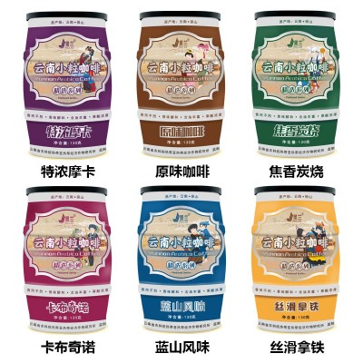 速溶咖啡6口味铁罐装3合1云南小粒蓝山卡布奇诺拿铁原味黑咖啡5罐图4