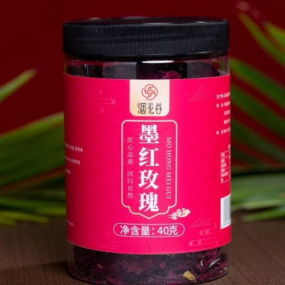 云南墨红玫瑰干玫瑰花茶食用花茶滇红玫瑰金边花粉花冠花瓣冻干厂2罐图4