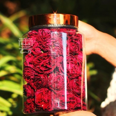 云南墨红玫瑰冻干花茶头水花100g罐装烤干微波干食用花瓣养生花茶1件