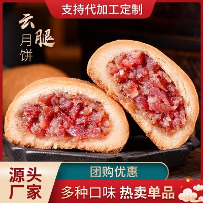 月饼厂家云南滇式月饼宣威火腿饼经典土特产老式云腿糕点批发直销10个