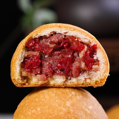 50克云腿月饼宣威火腿蛋黄月饼云南特产滇式酥皮散装批发10饼图3
