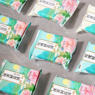 玫瑰鲜花饼云南特产抹茶紫薯奶香饼早餐零食小吃散装盒装礼袋批发3袋图2