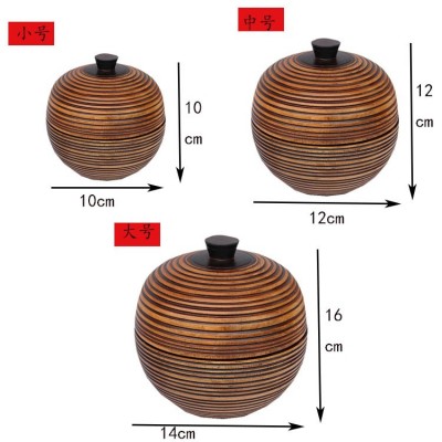 泰国工艺品 茶叶盒进口木质家居茶叶罐仿古储物盒带盖茶叶罐  1个图5
