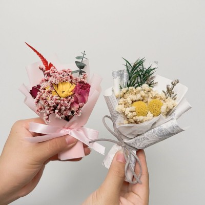 创意干花迷你小花束成品生日礼物伴手礼品玫瑰满天星毕业季 装饰品 10束图3