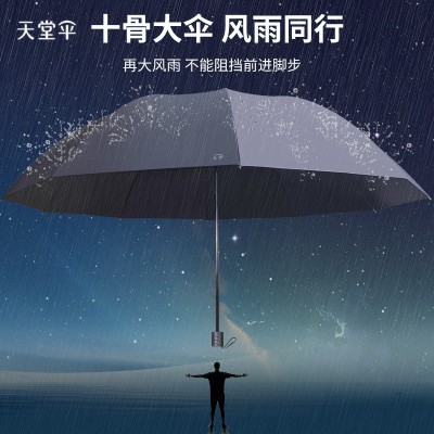 正宗天堂伞大号商务雨伞轻便古风黑胶折叠防晒晴雨伞遮阳伞太阳伞1个