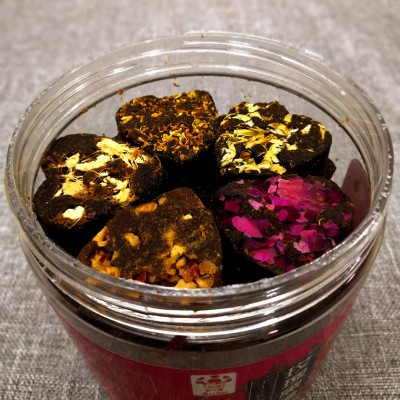 云南手工黑糖块 黑糖玫瑰姜茶桂花古法老红糖块500g罐装1斤装批发 2瓶图3