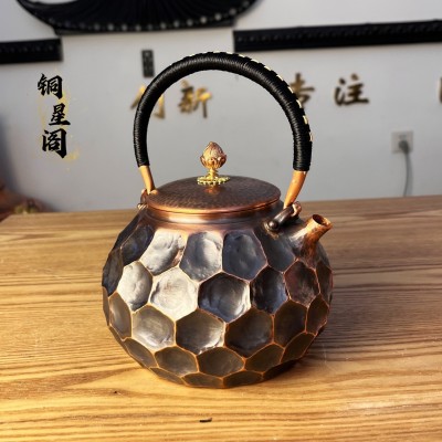 纯手工铜壶一张打纯紫铜铜壶烧水壶煮茶器6件图3