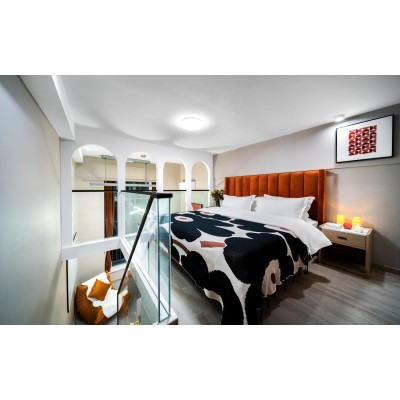 绮想暖棕Loft·180°城景大床房（投影+电动晾衣架+戴森吹风机+冰箱+洗衣机）图4