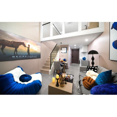 克莱因蓝Loft·180°城景大床房（投影+电动晾衣架+戴森吹风机+冰箱+洗衣机）图3
