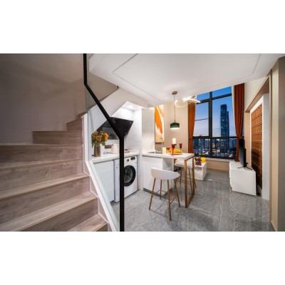 氛围美式Loft·180°高空城景套房（电动晾衣架+戴森吹风机+冰箱+洗衣机）图3