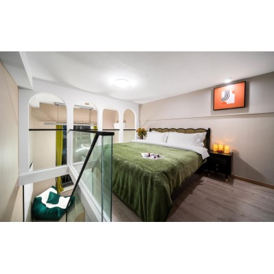 南洋复古风Loft·180°城景大床房（投影+电动晾衣架+戴森吹风机+冰箱+洗衣机）图3