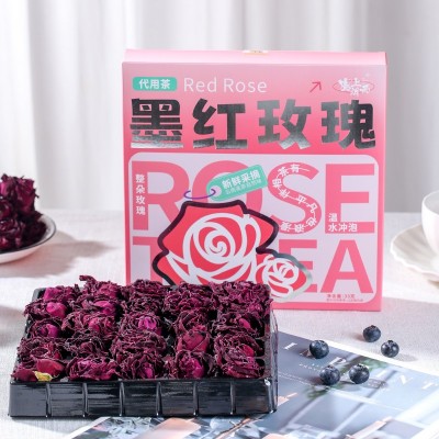 塞上烟雨云南墨红玫瑰重瓣红玫瑰20朵礼盒装玫瑰花茶产地直发批发5盒图3