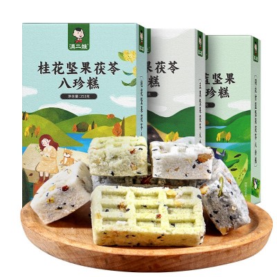 滇二娃坚果茯苓八珍糕253克桂花坚果芡实糕代早餐休闲零食批发5盒图5