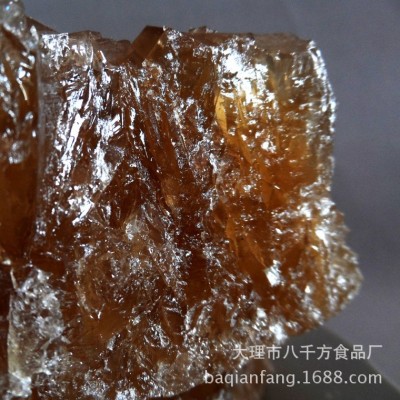 多晶老黄冰糖工厂家批发云南大理八千方黄色大块古秘出品传统方法2瓶