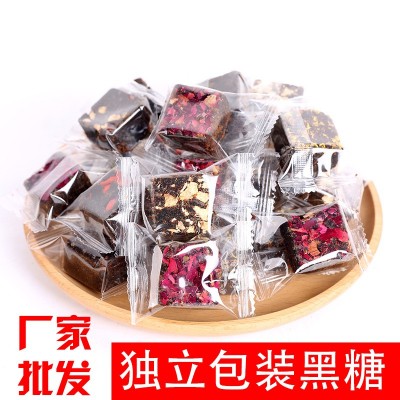 云南黑糖手工熬制老红糖生姜玫瑰磨砂袋独立包装黑糖批发市场渠道2件