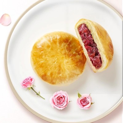 嘉华鲜花饼经典玫瑰饼10枚云南特产正宗昆明玫瑰花饼紫薯茉莉糕点2袋图4