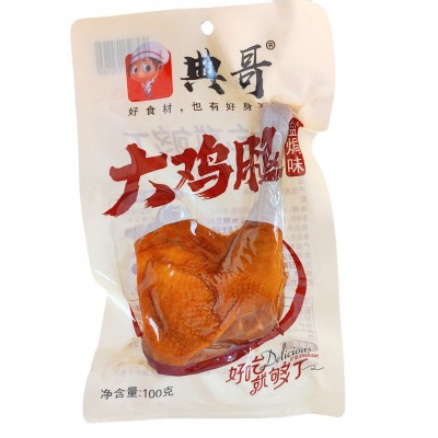 典哥100克盐焗鸡腿乡巴佬鸡腿休闲零食麻辣腿熟食批发10袋图4