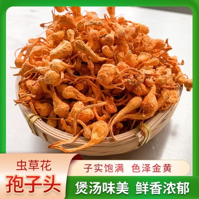 干货虫草花孢子头干蛹虫草北虫草煲汤食用菌非新鲜汤材料1000g2袋