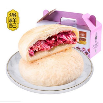 批发潘祥记600g玫瑰鲜花饼 云南特产鲜花饼盒装传统糕点 零食小吃2盒