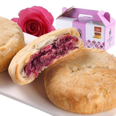 批发潘祥记600g玫瑰鲜花饼 云南特产鲜花饼盒装传统糕点 零食小吃2盒图2