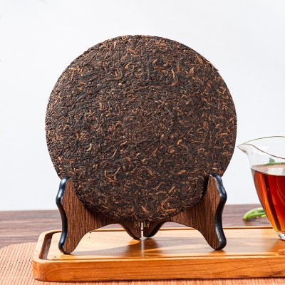 云南普洱茶批发现货老班章熟茶茶饼大叶种晒青茶357g送礼礼盒装     1盒图2