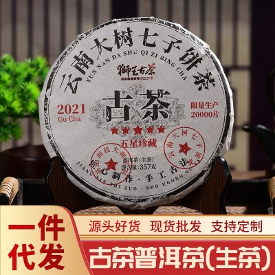 云南普洱生茶大叶种古树茶云南大树七子饼茶357g生茶饼厂家批发      1饼