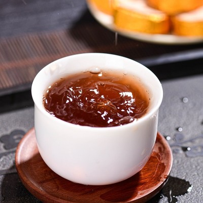 云南普洱茶糯香小圆饼勐海熟茶配糯米香叶口感醇厚软糯厂家直供      1斤图3