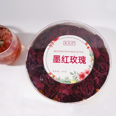 健滋道墨红玫瑰 云南特产冻干烤干罐装 送礼 礼盒装 墨红 玫瑰花茶1罐图2