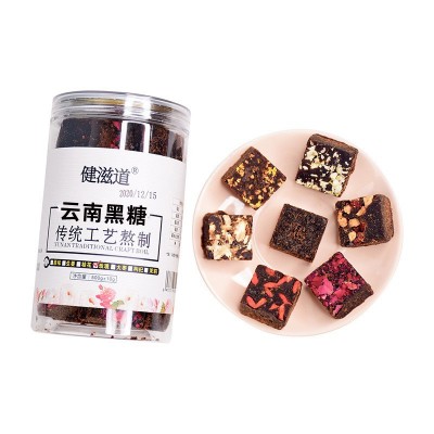 健滋道 黑糖块 厂家直销 固体饮料 姜茶 云南红糖 罐装黑糖 批发3罐图3