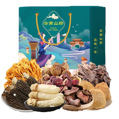 山珍菌菇干货礼盒装菌汤包年货礼包公司福利送礼竹荪羊肚菌松茸2盒