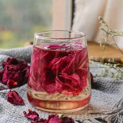花草茶冻干墨红玫瑰 茶 食用花茶云南大理滇红玫瑰瓶装直播批发   2千克图5