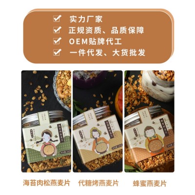 枫糖燕麦片肉松海苔代糖燕麦片代糖混合水果坚果即食烘焙麦片早餐   1瓶图3