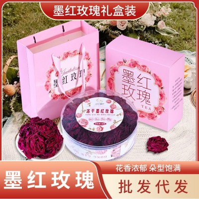 云南无硫冻干墨红玫瑰养生花茶特产食用重瓣墨红玫瑰罐装送礼定制1件