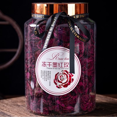 云南无硫冻干墨红玫瑰养生花茶特产食用重瓣墨红玫瑰罐装送礼定制1件图5