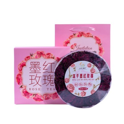 云南无硫冻干墨红玫瑰养生花茶特产食用重瓣墨红玫瑰罐装送礼定制1件图4