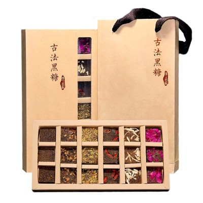 云南传统黑糖姜茶老红糖块18颗粒独立礼盒包装纯黑糖特产直供代发2盒图4