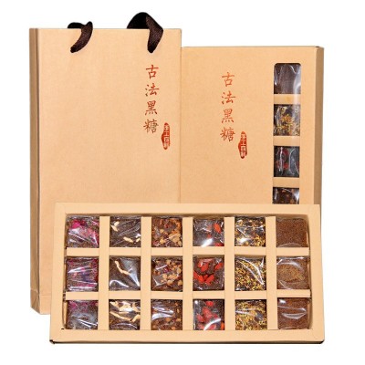 云南传统黑糖姜茶老红糖块18颗粒独立礼盒包装纯黑糖特产直供代发2盒图2