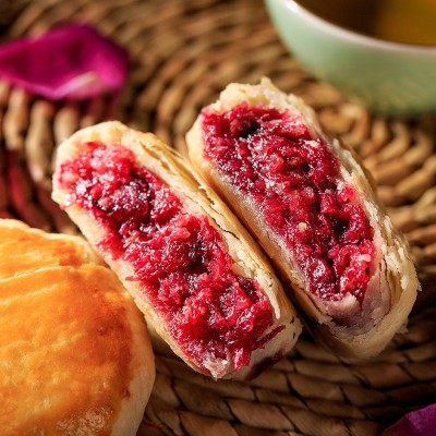 厂家直销云南土特产玫瑰味鲜花饼传统糕点下午茶休闲零食鲜花饼      2袋图3
