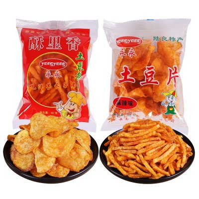 一件代发陆良土豆片38克云南特产膨化休闲零食薯条薯片麻辣土豆丝100袋图5
